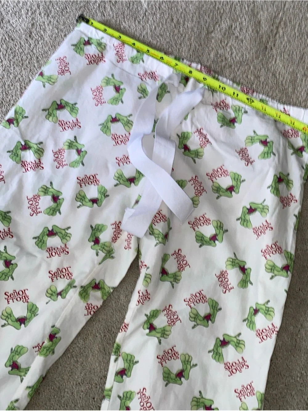 Senor‎ Frogs Bahamas Sleepwear Pajama Bottoms Frogs Feet Size Large Cotton